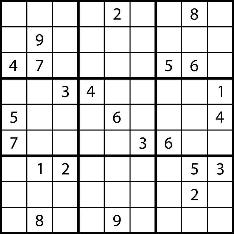 Sudoku puzzle - sample image..